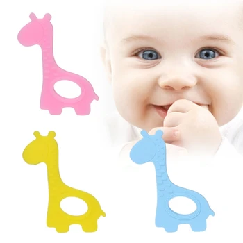 

Cute Baby Teether Soft Silicone Teethers Soft Safe Baby Nursing Tools DIY Kid Giraffe Shape Craft Handmade Chewing Ring Toy