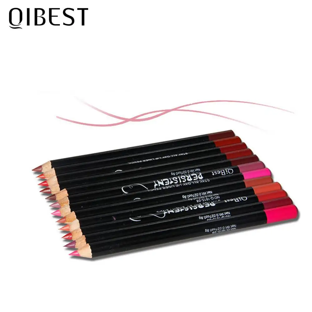 QIBEST 12Colors Lip Liner Lip Makeup Long-lasting Matte Lipliner Pencil Waterproof Moisturizing Lipstick Contour Cosmetics TSLM2 6