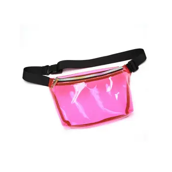 

Women's waist bag PVC transparent candy color fanny pack fashion laser flash chest bag
