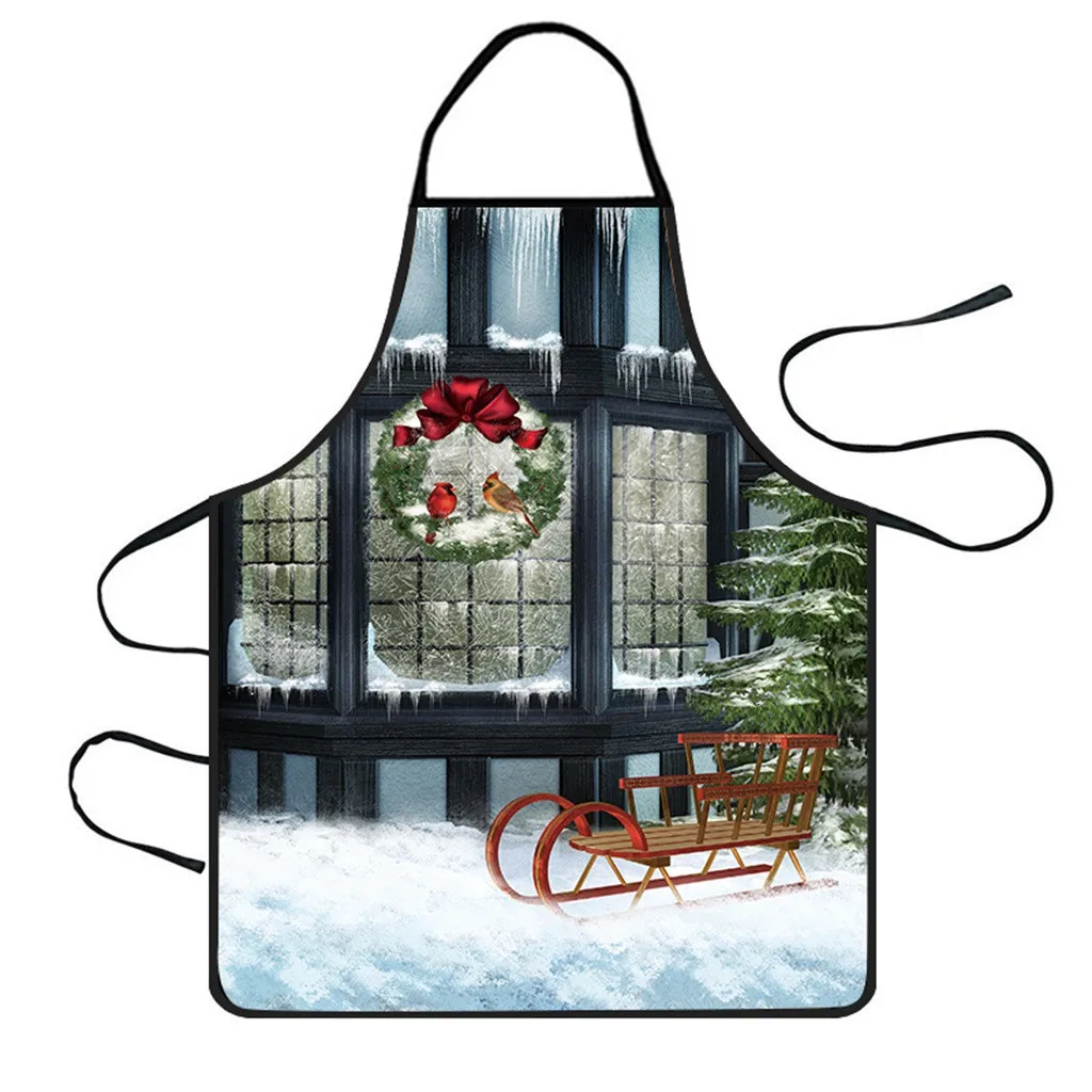 Christmas Decoration Waterproof Apron Kitchen Aprons Dinner Party Apron Woman Pinafore Cooking Baking Party Cleaning Aprons