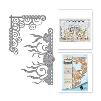 

2020 New Seaweed Spindrift Lace Frame Metal Cutting Dies Scrapbooking Round For Magic Paper Making Embossing Stencil Card Stamp