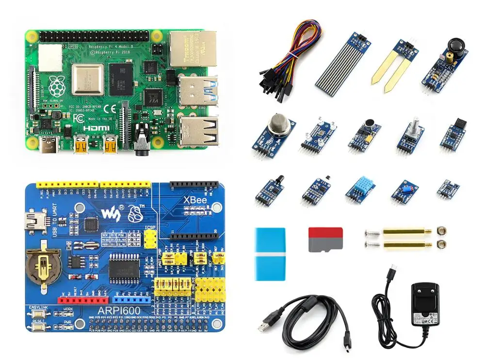 Raspberry Pi 4 Модель B комплект датчиков, с 13 популярными датчиками s