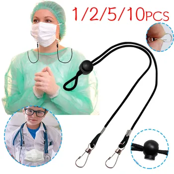

1/5/10 Pcs Adjustable Length Face Mask Lanyard Rope Holder Handy & Convenient Safety Mask Holder Halter Accessories Py6