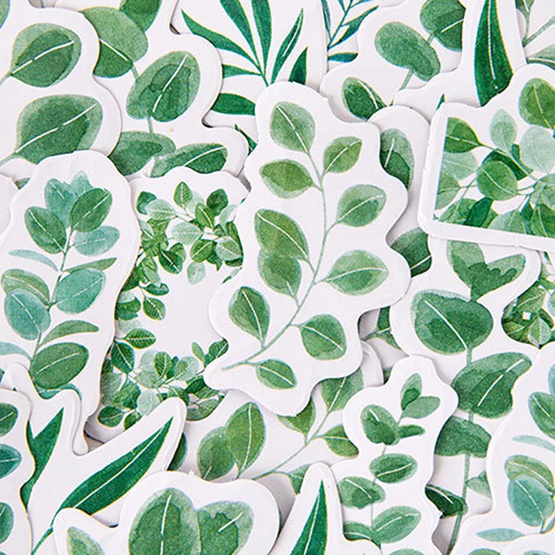 

56packs Creative leaves Grass ring Scrapbooking sticker Boxed Sticker DIY Diary Stickers Gifts for kids