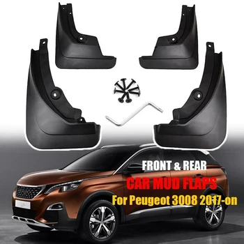 

4Pcs Mudflaps Mudguards Splash Guards Fender for Peugeot 3008 Mk2 GT 2017 2018 2019 Mud Flaps Splash Guards