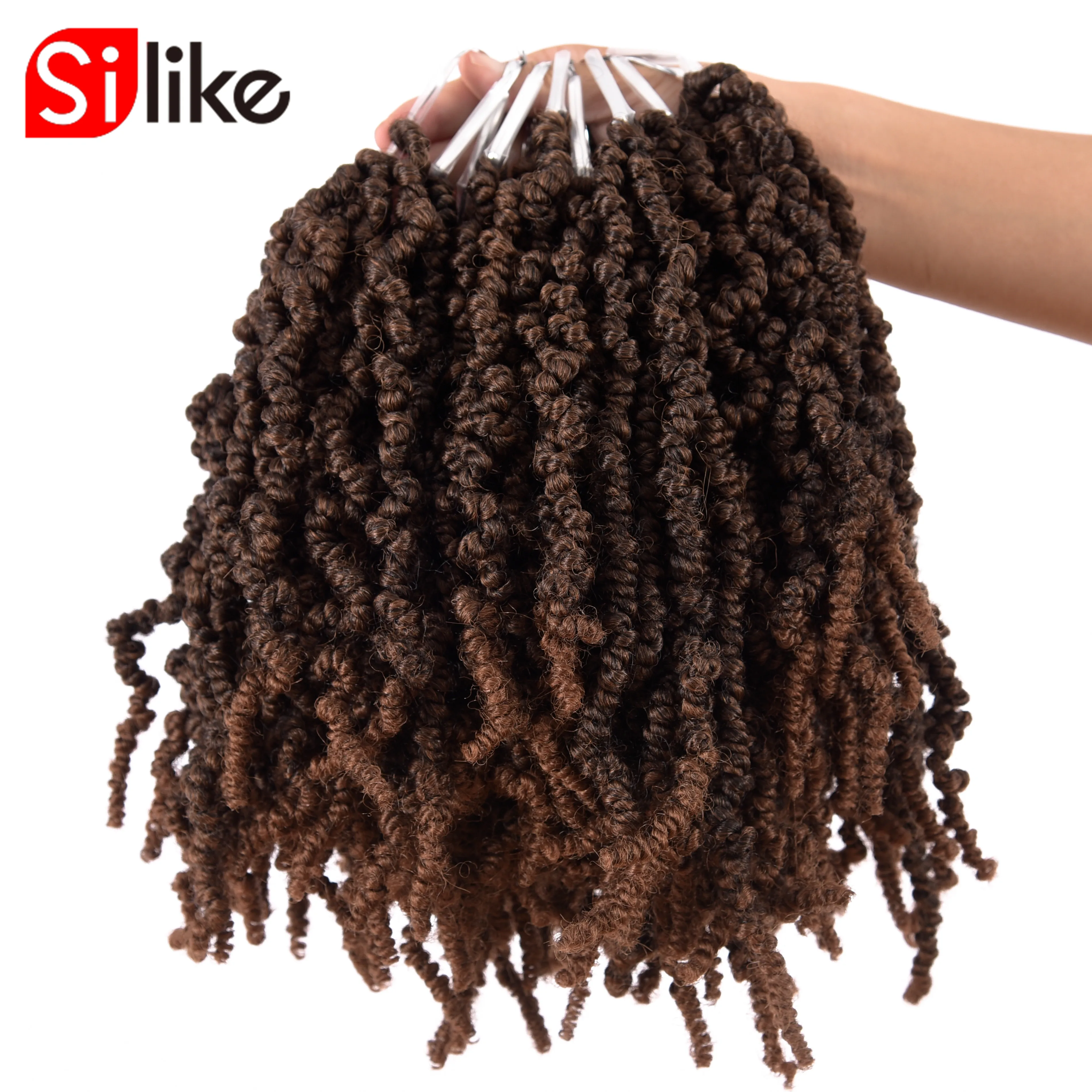 

Spring Twist 10 inch Synthetic Crotchet Hair Extensions Pre Stretched Ombre Crochet Braids Fluffy Passion Twist Braiding Hair