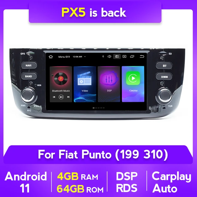 Podofo Autoradio pour Fiat Punto 2010-2016-Fiat Linea 2012-2015, 6 Pouces  sans Fil Apple Carplay Android Auto HiFi Bluetooth [1335] - Cdiscount Auto
