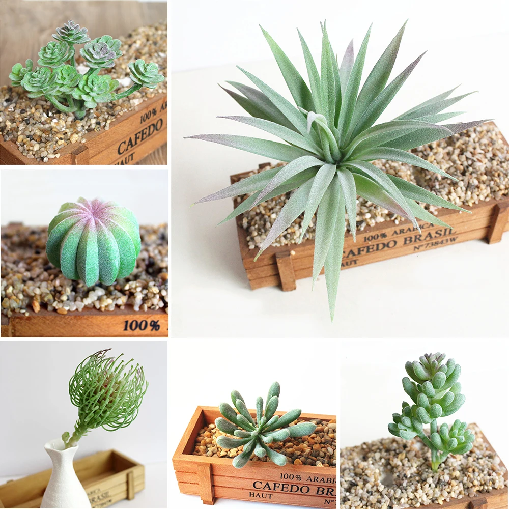 

Simulation of succulent flocking flower head 002 series, creative DIY supplies accessories, artificial flowers, flocking green s