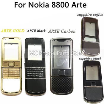 

Full Housing For Nokia 8800 Arte Carbon 8800 ARTE Sapphire Back Battery Cover Middle Frame Plate With Keyboard Button