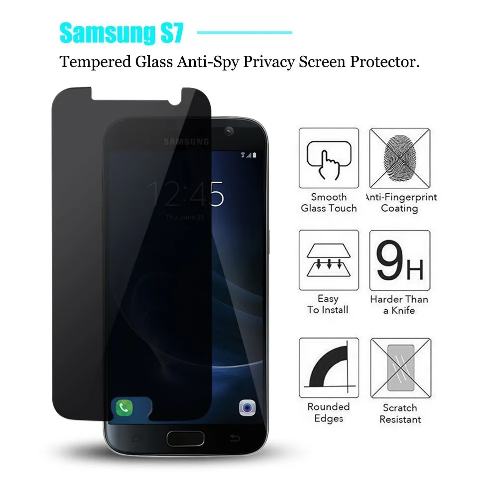 

2.5D 9H Anti Peeping Tempered Glass for Samsung Galaxy S3 S4 S5 S6 S7 Privacy Screen Protector for Samsung Note 3 4 5 Film Glass