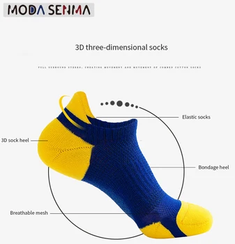 

New socks men's short tube color matching mesh breathable sports socks outdoor fitness running socks men's boat socks cotton gym