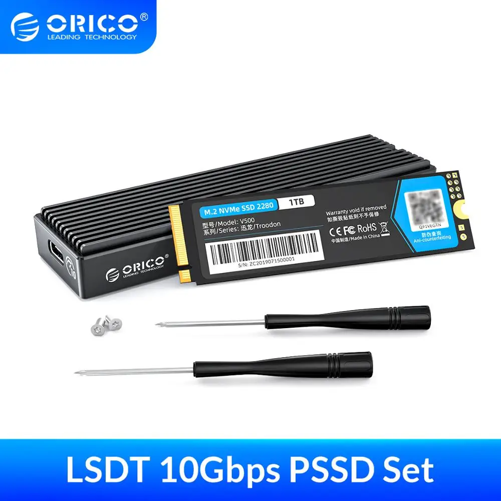Внешний жесткий диск ORICO LSDT 10 Гбит/с M.2 NVME 128 ГБ 256 512 ТБ PCI E DIY Портативный