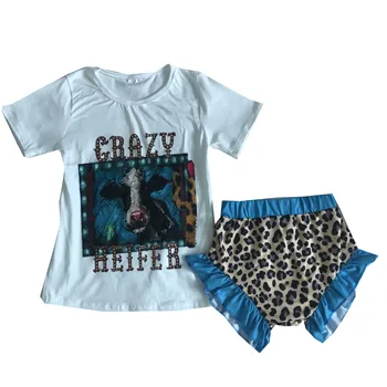 

blue top with bbles pants boutique ruffles clothes girls high quality outfit