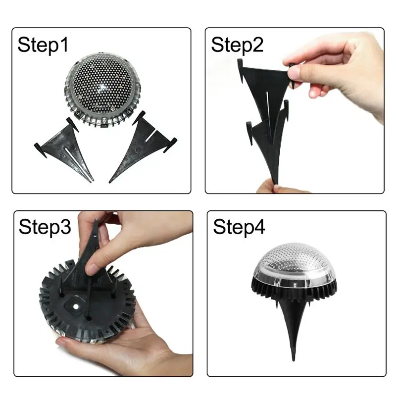 4PCS/Pack Solar LED Lawn Light Warm/Cool White Ground Lamp Waterproof Buried Garden Landscape Channel Outdoor Lighting