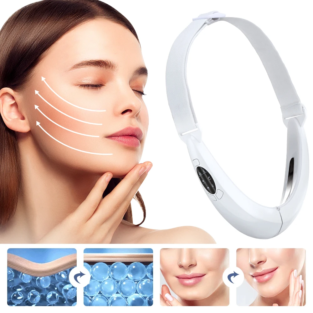 Face Lifter V-Line Up Face Lifting Belt Face Massager Device 5 Modes LED Photon Therapy Slimming Vibration V Face Massage Care