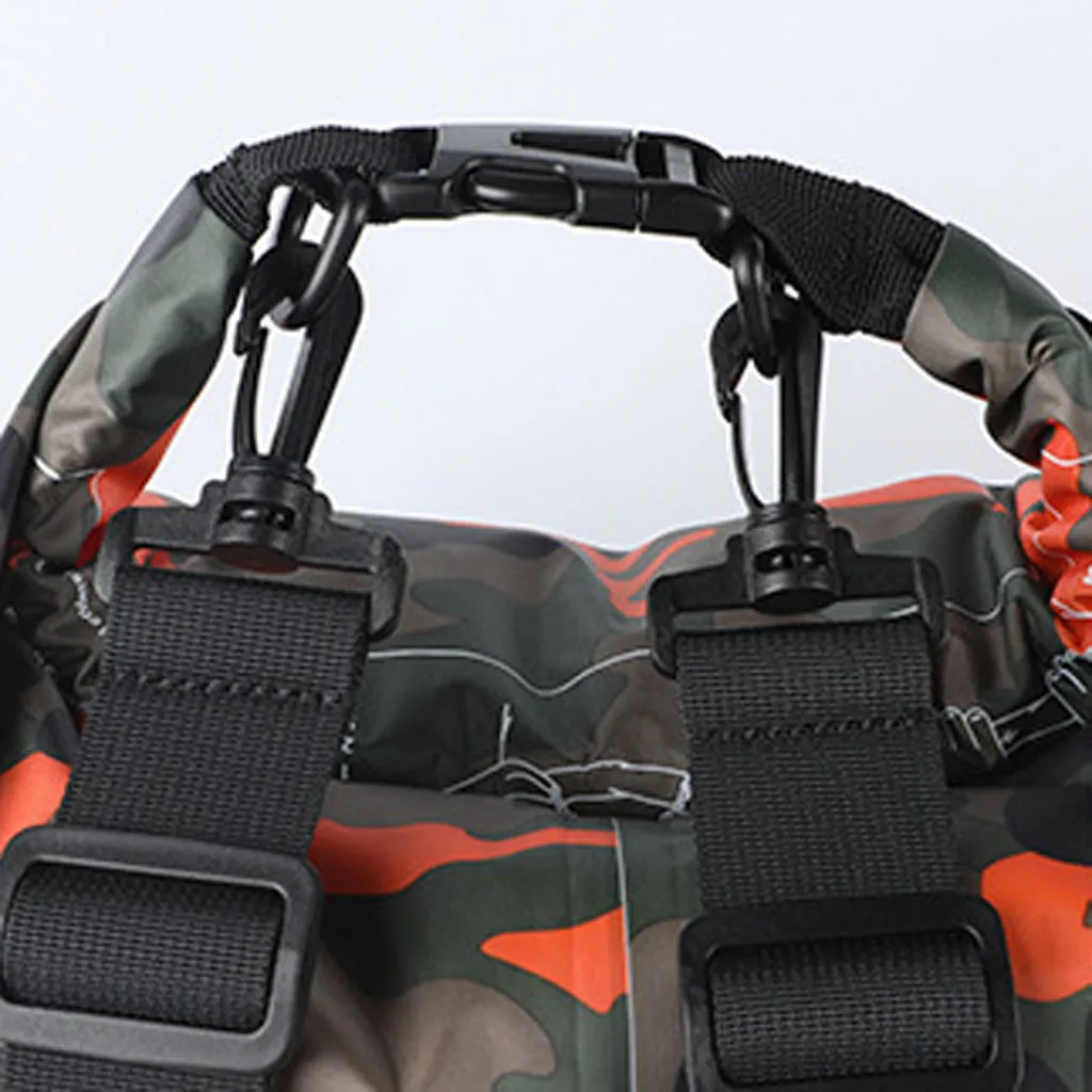 TOPTETN Women Man Outdoor Camouflage Polyester Waterproof Bag Shoulder Waterproof Bucket Bag 5L Drift Bag
