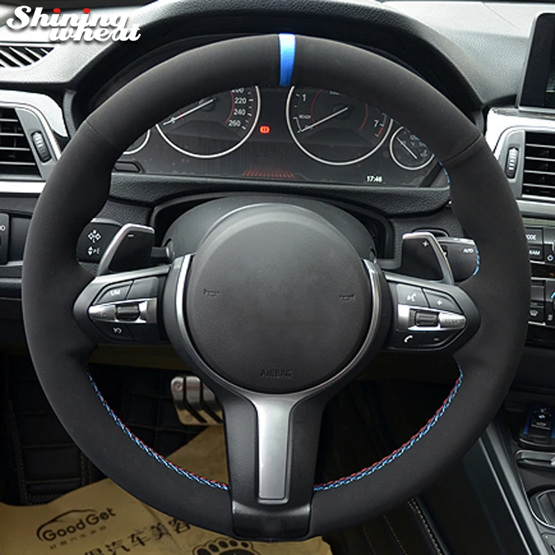 Online Negro de la cubierta del volante del coche para BMW F87 M2 F80 M3 F82 M4 M5 F12 F13 M6 F85 X5 M F86 X6 M F33 F30 M