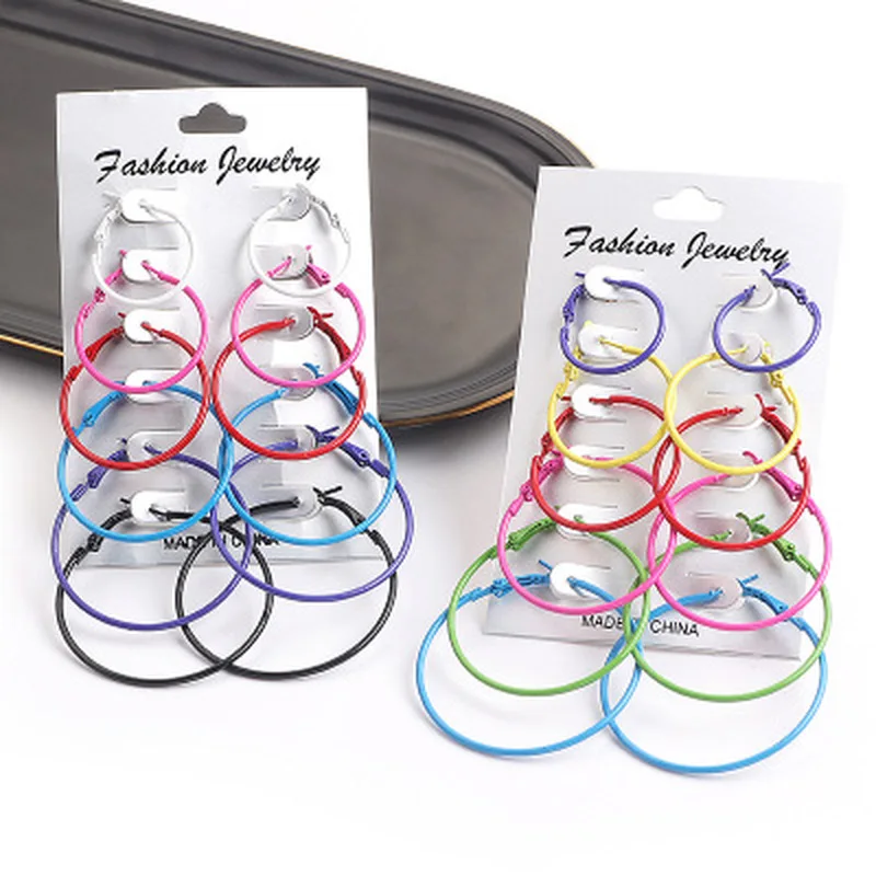 

Hiphop/rock Black Big Circle Round Hoop Earrings Gold Hoops Woman Ear Creoles Bamboo Earrings Rings 2019 Women Earring Jewelry
