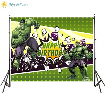 

Sensfun Superhero Party Photo Background Hulk Boy Birthday Party Backdrop Photography Studio Banner Photocall Vinyl Photo Props