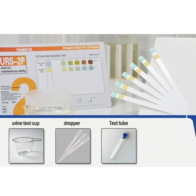 100 полоски тест-полоски для мочи тест-полоски для Глюкоза белок анти-VC реагент полоски для анализа мочи er URS-2P анти-VC помехи