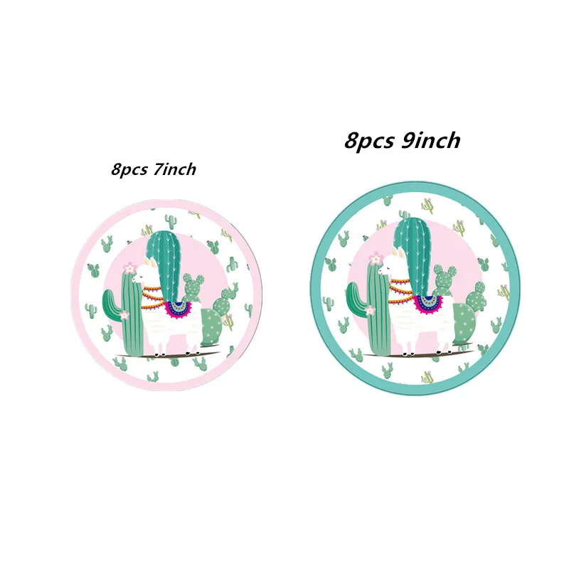 

LISM Alpaca Birthday Part Disposable Tableware Set Alpaca LLama Disposable Plates/Cups/Napkins Cactus Party Decor Alpaca Cake