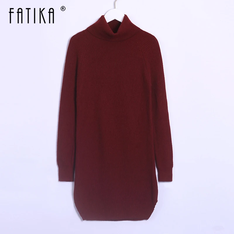 

Fatika Slim Basic Long Sweaters Solid Turtleneck Long Sleeve Pullover Knitted Jumper Tops Casual Sweater 2019 Autumn Winter