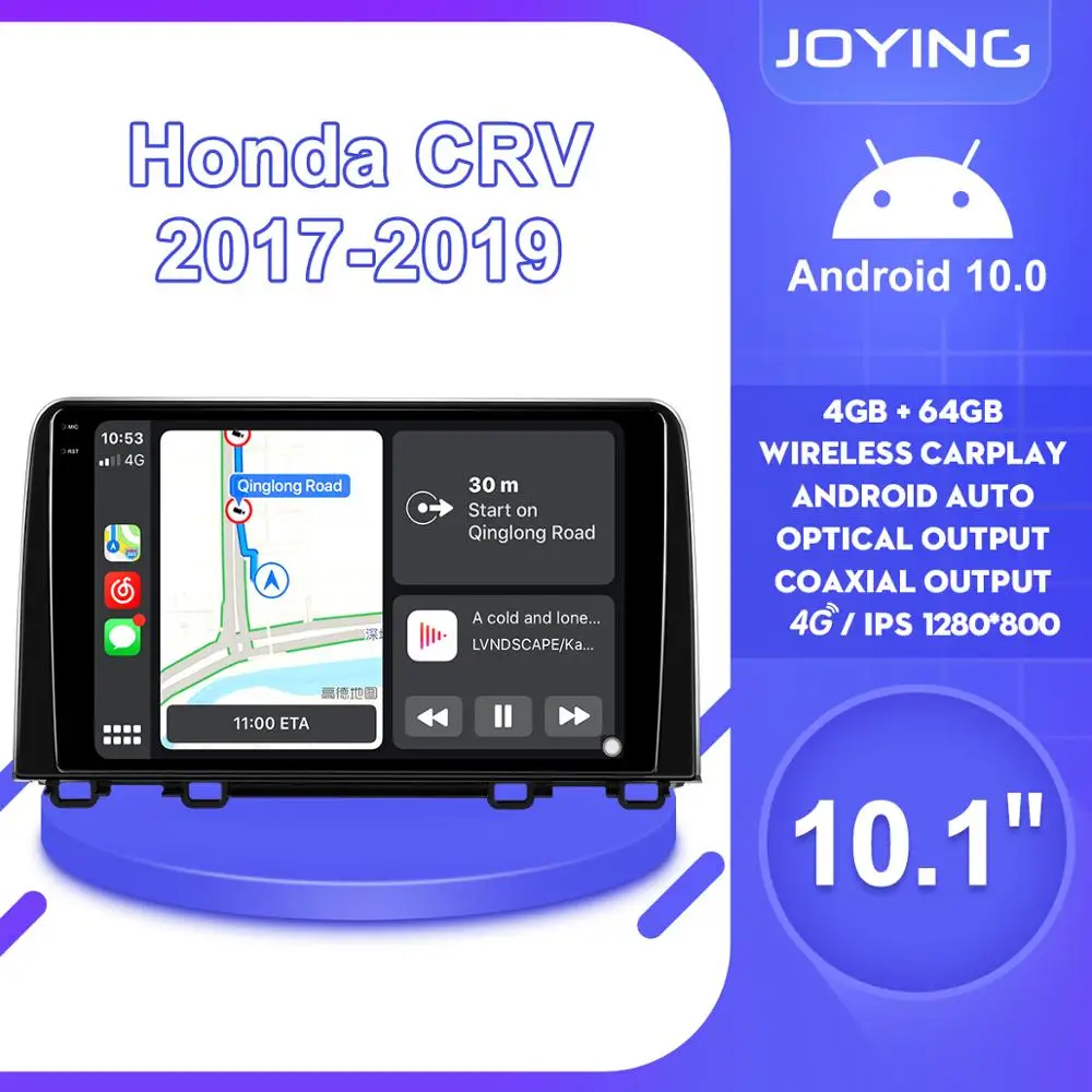 10 inch Autoradio Android 10 Car Radio With Screen 4GB 64GB Head Unit Tape Recorder Carpaly Auto For Honda CRV CR-V 2017 2019