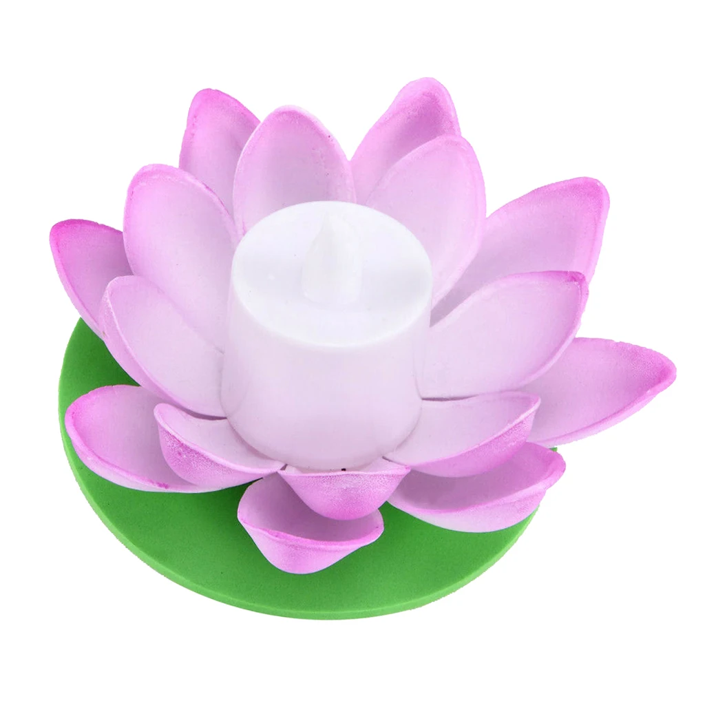 Floating Tealight Candles Lotus Flower Pool Lights Flameless Night Lights