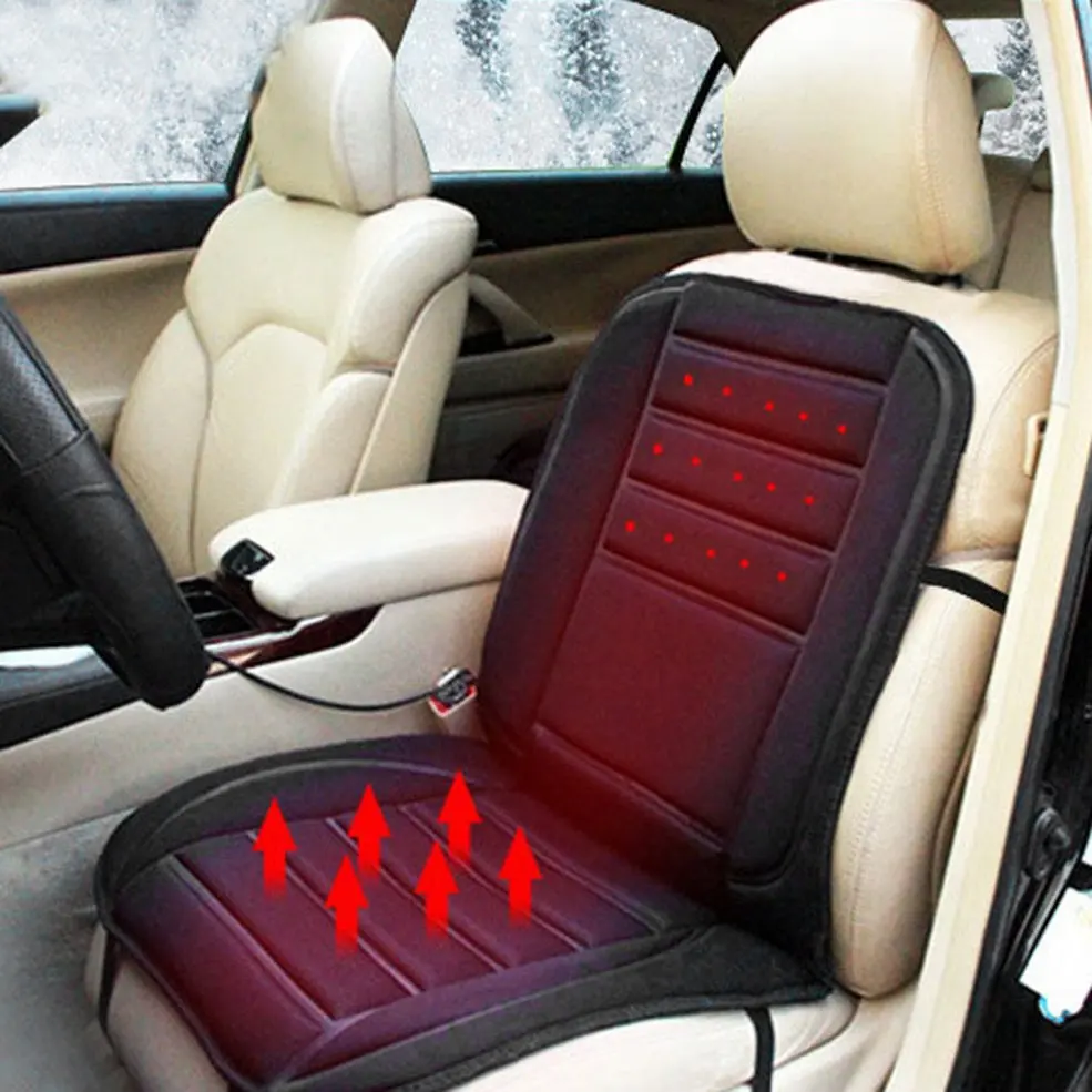 Universal 12V Automobiles Seat Cover Heater Car Seat Heated Cushion Warmer Winter Thermal Seat Cushion Pad Car Accessories Black