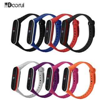 

BOORUI double color diamond mi band 4 strap for xiaomi mi band 4 3 silicone watch band Bracelet correa miband 3 strap