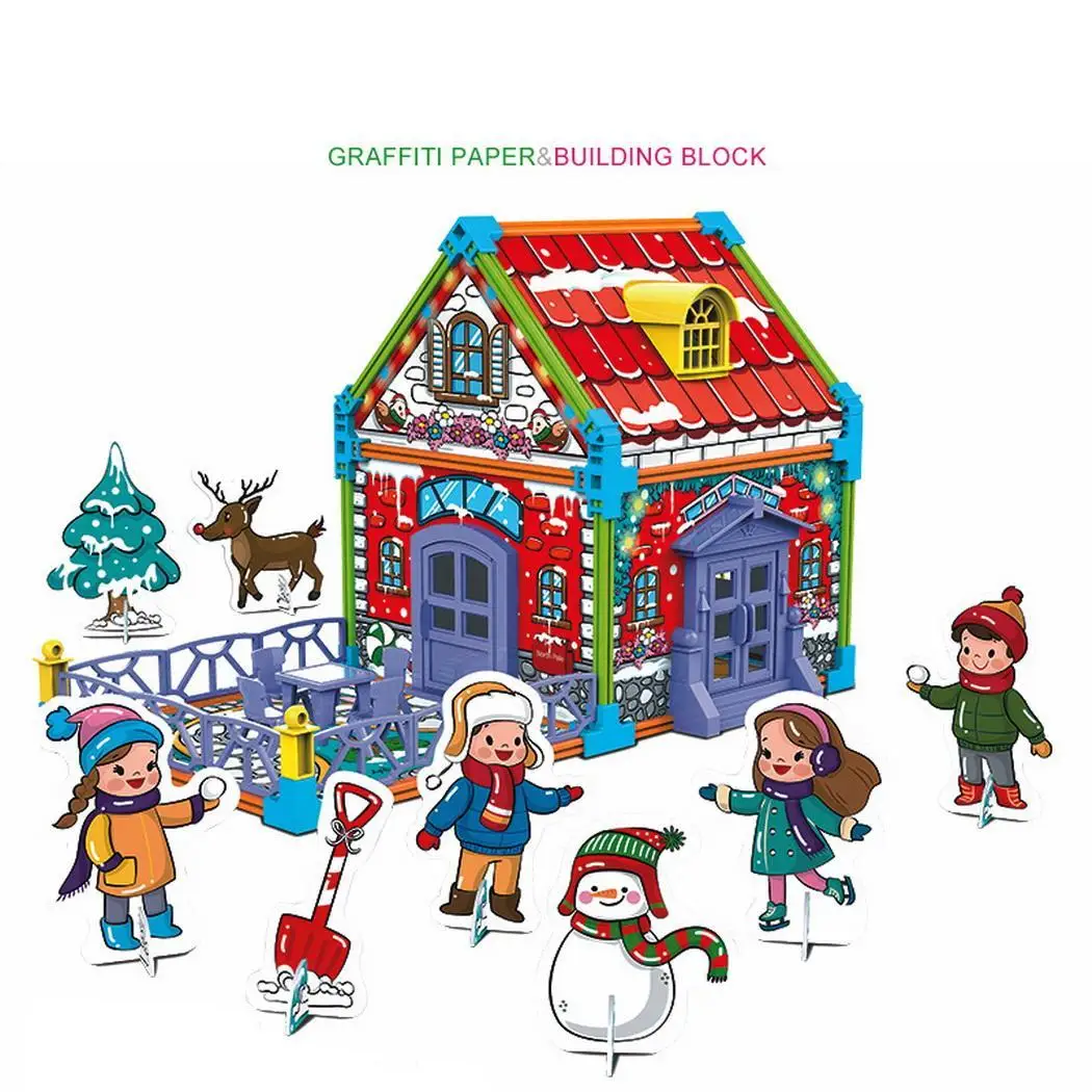 

Durable Children Colorful Graffiti Building Blocks Home As Picture > 3 Years Old Set Early Education Toy