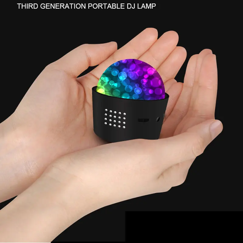Mini Car Disco Ball RGB DJ Strobe Light USB Rechargable Protable Voice Activated Rotating Stage Party Lights Magic Lamp Lighting disco ball light disco light led stage light mini led stage light
