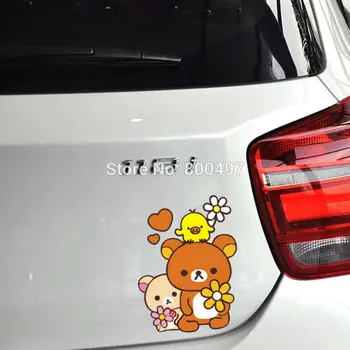 

Newest Car Styling Car Covers Cartoon Bear Rilakkuma Car Sticker Car Decal for Toyota Chevrolet Volkswagen Tesla Honda Ford Lada