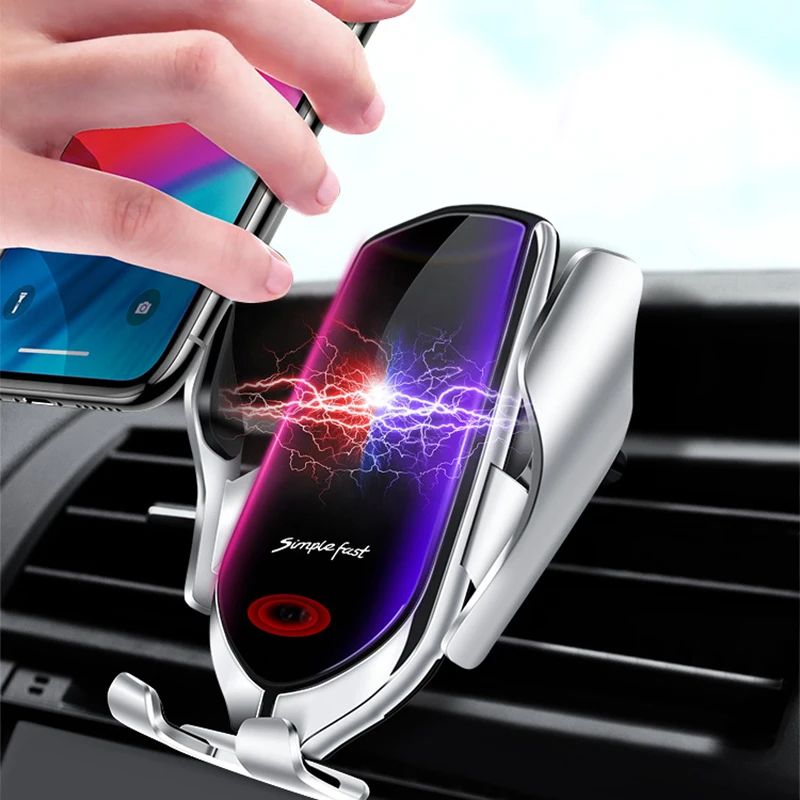 

R1 Draadloze Oplader Auto Wireless Car Charger Automatic Clamping Mount 10w Fast Chargeur Induction for Iphone X Samsung In Car