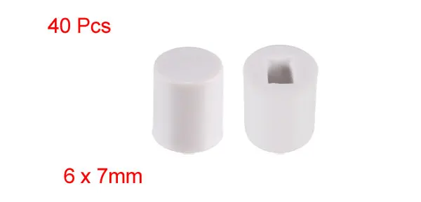 White 6x7 Uxcell 40 шт колпачки для переключателей Пластиковые 6x3,7/6x5/6x7/6x10 мм защелкивающиеся кнопки тактильная крышка колпачки для ключей защита простая установка - Цвет: White 6x7
