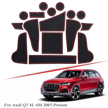 

16pcs Car Styling Gate slot pad For Audi Q7 4L 4M 2007-Present Silica Gel Door Groove Mat interior Non-slip dust Mat Accessories