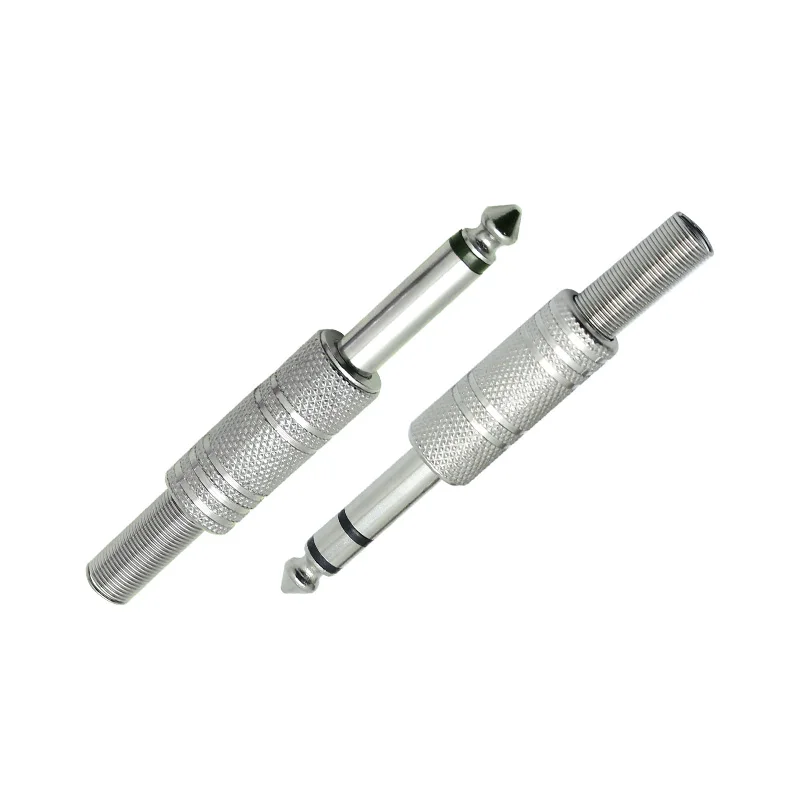 

6.35mm 2 pole Male jack Stereo Audio socket 6.5mm 3 pole Amplifier Plug Microphone Adapter Connector For KTV Guitar Speaker
