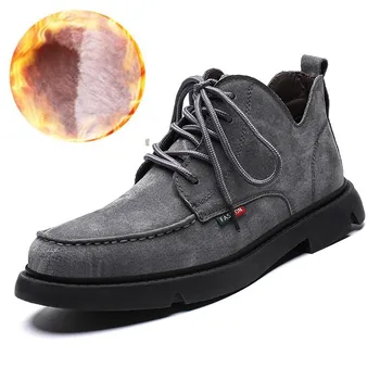 

Fashion Winter Shoes Men Military Boots Outdoor Warm Snow Boots Ankle Flat Boots Anti-skid Safety Shoes Zapatos De Hombre