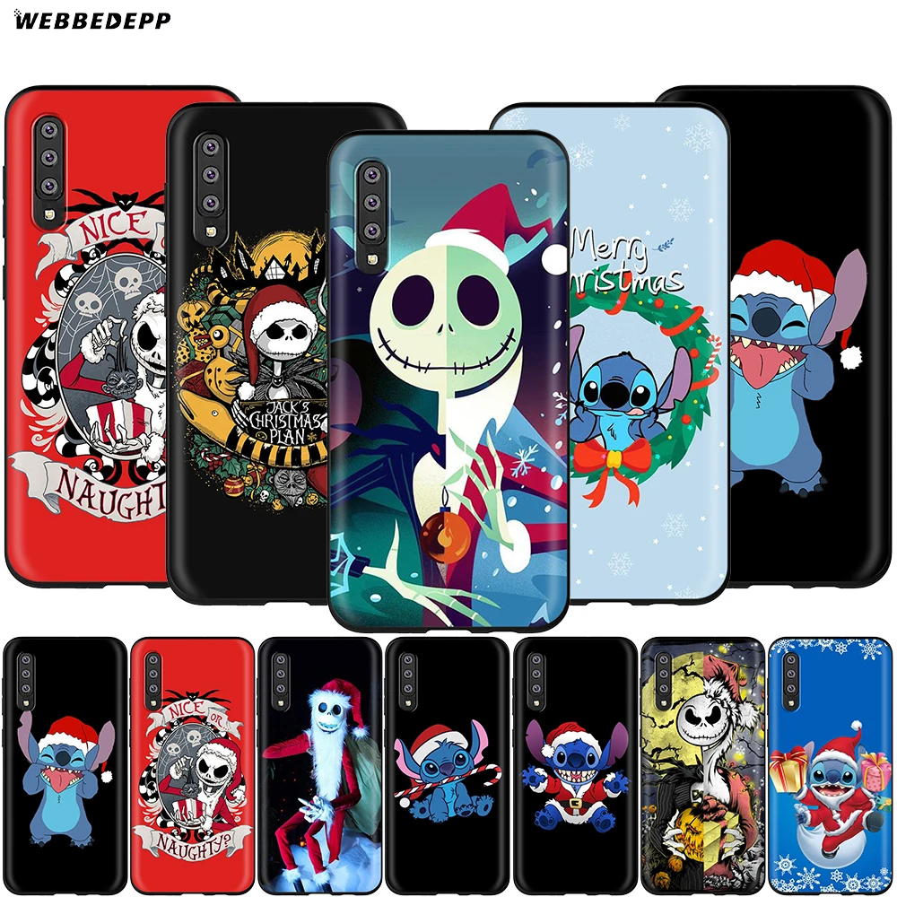 

Webbedepp Stitch Jack Skellington Christmas Case for Samsung Galaxy A3 A5 A6 Plus A7 A8 A9 J6 M20 A10S A20S A30S A40S A50S