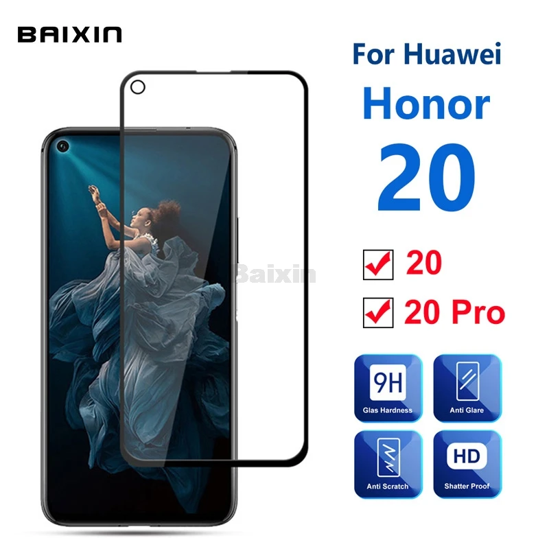 Baixin Закаленное стекло протектор экрана для huawei Honor 20 Pro Передняя пленка на полное