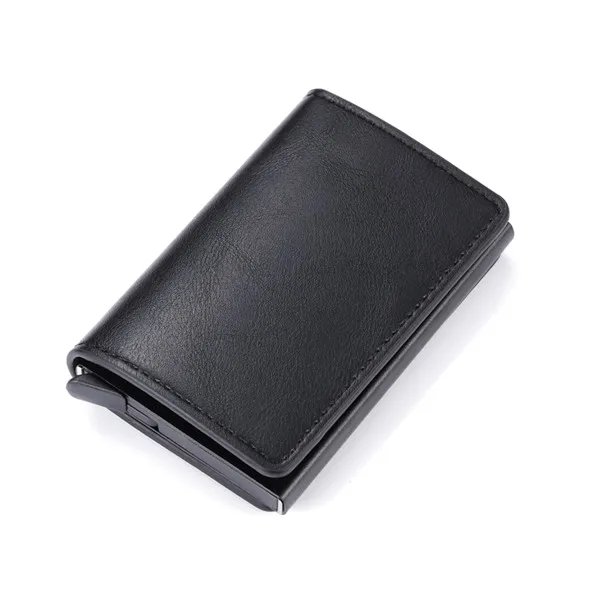 Bisi Goro блокирующий кошелек RFID кредитный держатель для карт черный держатель для карт алюминиевый тонкий металлический держатель для ID карт Прямая поставка - Цвет: Black K9109