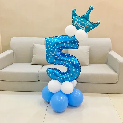 Blue 5 1 комплект воздушные шары в форме цифр номер Фольга воздушные шары на день рождения, свадьбу, Рождество вечерние Декор поставки на день рождения воздушные шары - Цвет: Blue 5