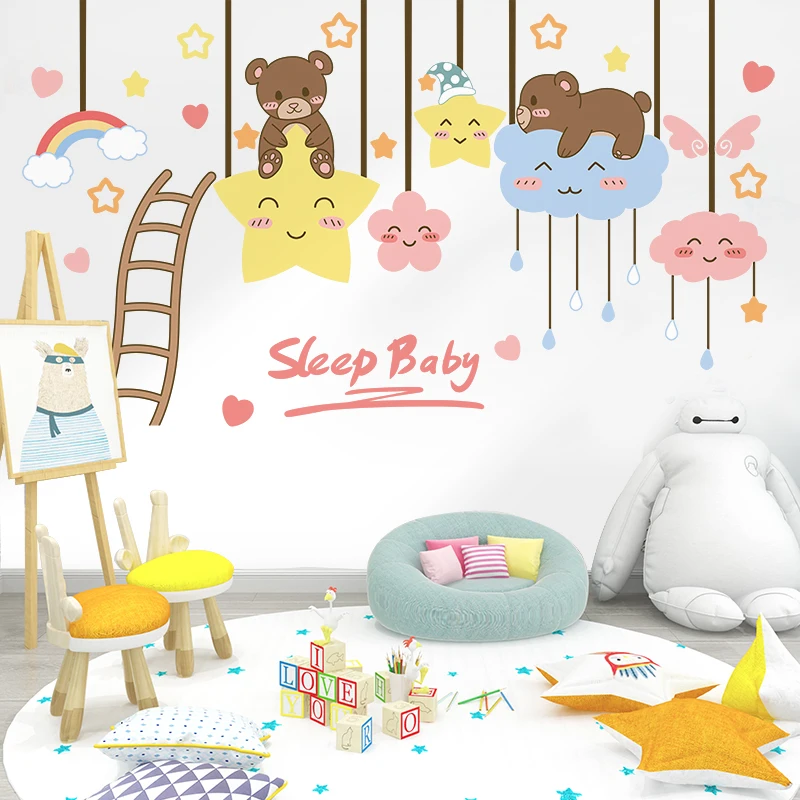 [Shijuekongjian] цветной шар мультфильм наклейки на стену DIY Единорог в виде животных для