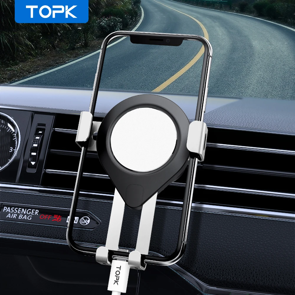 TOPK D17 Car Phone Holder Gravity Air Vent Mount Mobile Stand for iPhone Samsung Xiaomi Universal | Мобильные телефоны и
