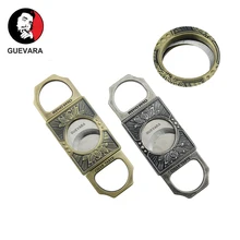 Guevara Stainless Steel Cigar Cutter Antique Retro color Double Guillotine Blade for High-end gifts