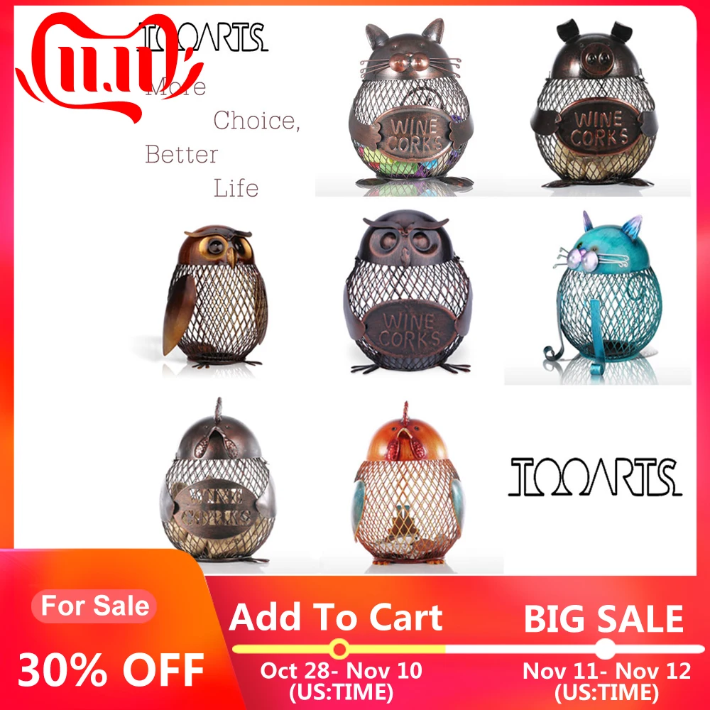 

Owl Shaped Piggy Bank Coins Storage Box Metal Coin Money Saving Box Jar Home Decoration Figurines Craft Christmas Gift For Kids