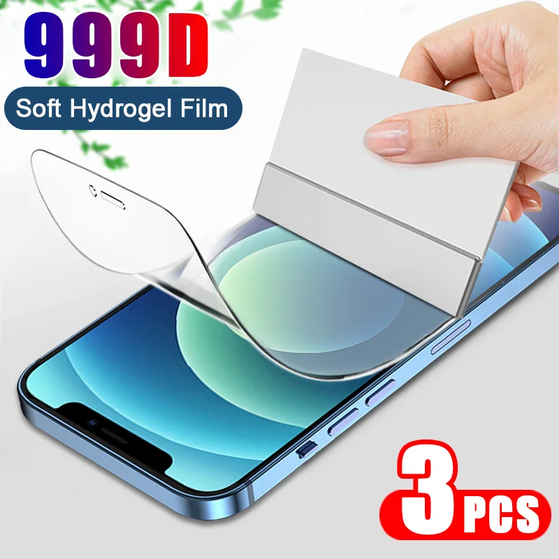 3PCS Full Cover Hydrogel Film On the Screen Protector For iPhone 7 8 6 Plus Screen Protector On iPhone X XR XS MAX 11 12 13 Pro 1