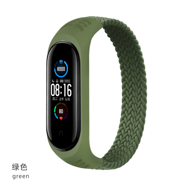 for Mi band 5 Strap Nylon Braided Solo Loop pulseira bracelet Miband 6 5 4 3 NFC strap