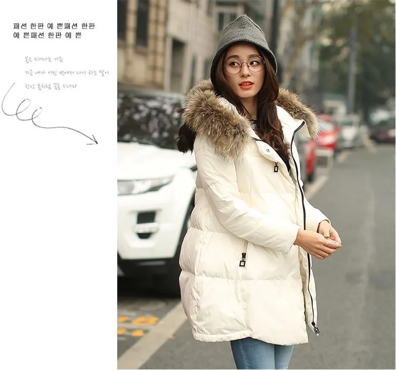 Fashion Loose Medium Long Thick Warm Casual Down Coat Winter Jacket Women Coat Casaco Feminino Abrigos y Chaquetas Fur Parka L01 puffer coat with hood