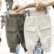 Детские флисовые спортивные штаны из Южной Кореи; детская зимняя верхняя одежда; брюки для мужчин и женщин; Детские повседневные штаны в западном стиле для младенцев